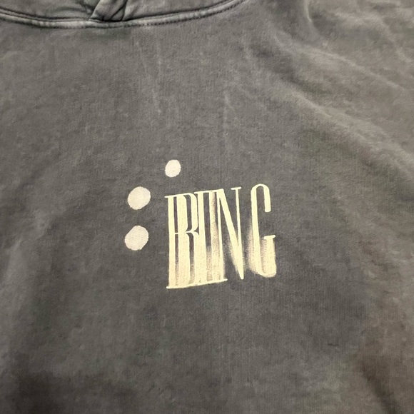 Anine Bing Alec Hoodie Bleached Faded Black Size XS - Picture 2 of 9